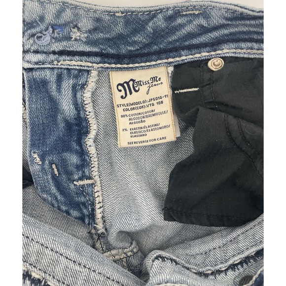 MISS ME JP5014-11 Boot Cut Womens Distressed Jeans 27 Flap Pockets Cowgirl - Picture 4 of 12